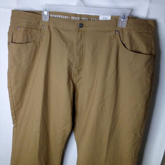 Smith's Workwear Pants Men 46 x 30 5 Pocket Canvas Relaxed Fit Khaki Tan - Picture 7 of 13